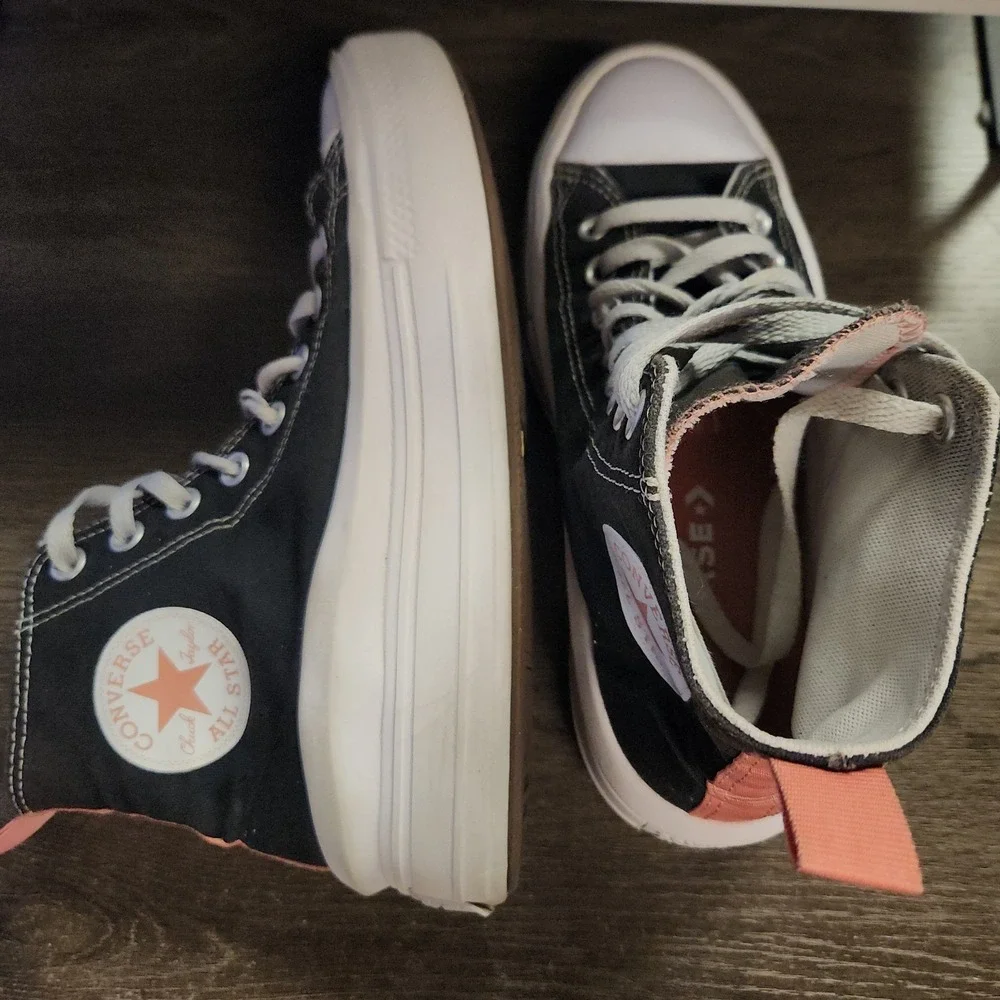 Converse Chuck Taylor All Star Move Platform High Top Sneakers Black Womens 8